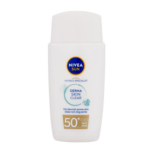 Nivea UV Face Specialist Derma Skin Clear SPF50+ 40 ml lehký pleťový krém na opalování s matujícím účinkem pro ženy