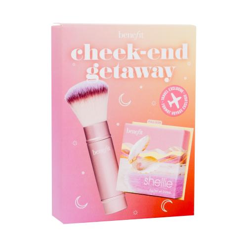Benefit Shellie Blush Cheek-End Getaway dárková kazeta pro ženy tvářenka Shellie Blush 6 g + kosmetický štětec Multitasking Cheek Brush 1 ks Warm Seashell-Pink
