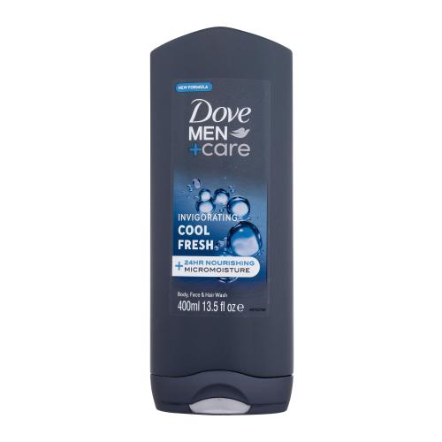 Dove Men + Care Invigorating Cool Fresh 400 ml hydratační sprchový gel na tělo, obličej a vlasy pro muže
