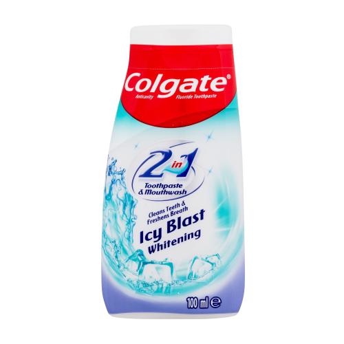 Colgate Icy Blast Whitening Toothpaste & Mouthwash 100 ml bělicí zubní pasta a ústní voda 2v1 unisex