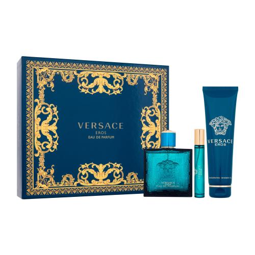 Versace Eros SET1 dárková kazeta pro muže parfémovaná voda 100 ml + parfémovaná voda 10 ml + sprchový gel 150 ml