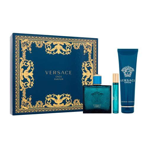 Versace Eros dárková kazeta pro muže parfém 100 ml + parfém 10 ml + sprchový gel 150 ml