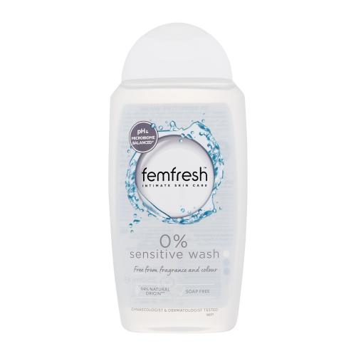 Femfresh 0% Sensitive Wash 250 ml šetrný intimní mycí gel pro citlivou pokožku pro ženy