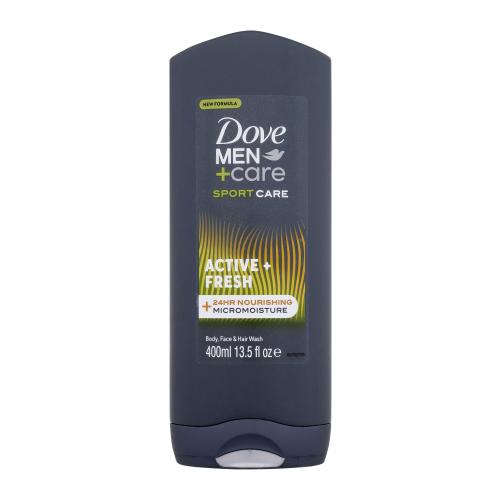Dove Men + Care Sport Care Active + Fresh 400 ml posilující sprchový gel na tělo, obličej a vlasy po sportu pro muže