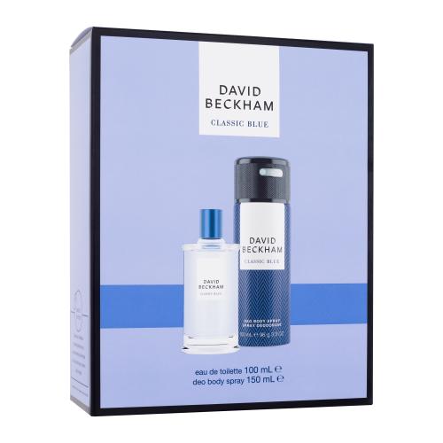 David Beckham Classic Blue dárková kazeta pro muže toaletní voda 100 ml + deodorant 150 ml