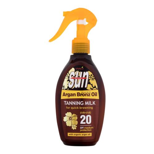 Vivaco Sun Argan Bronz Oil Tanning Milk SPF20 200 ml opalovací mléko s arganovým olejem unisex