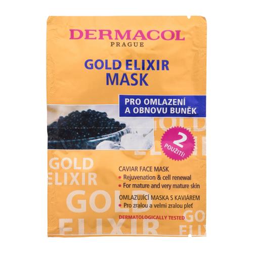 Dermacol Gold Elixir 16 ml omlazující pleťová maska pro ženy