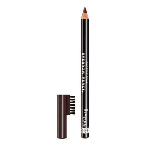 Rimmel London Professional Eyebrow Pencil 1,4 g tužka na obočí s kartáčkem pro ženy 001 Dark Brown