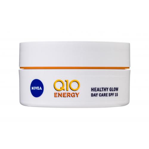 Nivea Q10 Energy Healthy Glow Day Care SPF15 50 ml pleťový krém pro viditelnou redukci vrásek pro ženy