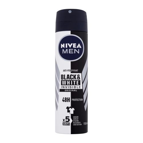 Nivea Men Invisible For Black & White Original Deospray 150 ml antiperspirant nezanechávající stopy na oblečení pro muže