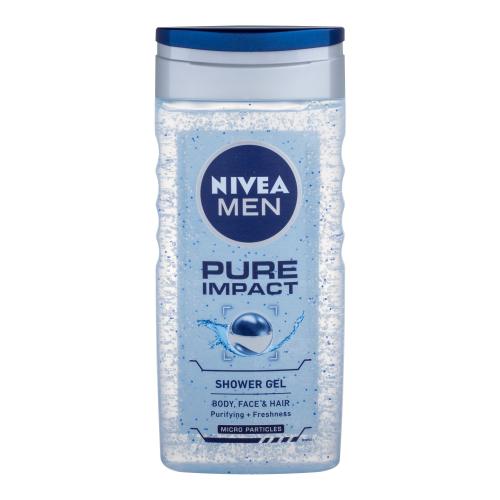 Nivea Men Pure Impact 250 ml sprchový gel na tělo, obličej a vlasy pro muže