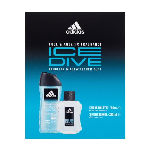 Adidas Ice Dive dárková kazeta pro muže toaletní voda 100 ml + sprchový gel 250 ml