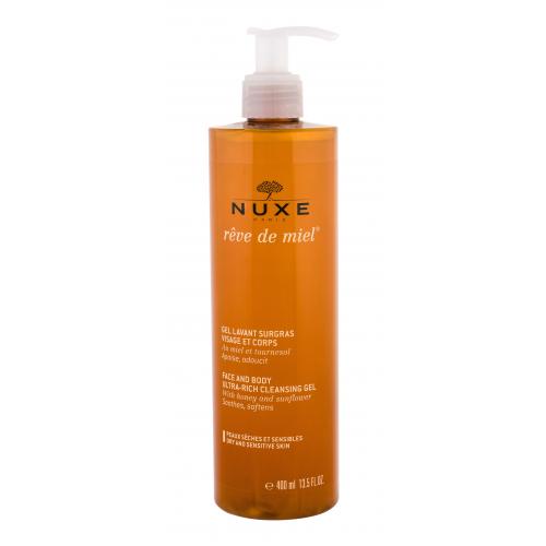 NUXE Reve de Miel Face And Body Ultra-Rich Cleansing Gel 400 ml zvláčňující sprchový gel na tvář a tělo pro ženy
