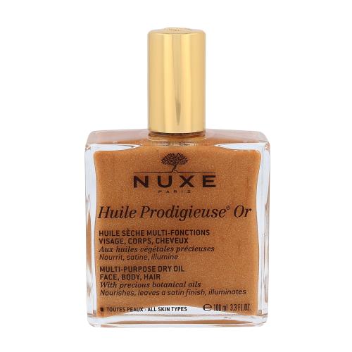 NUXE Huile Prodigieuse Or 100 ml multifunkční suchý olej se třpytkami na obličej, tělo a vlasy pro ženy