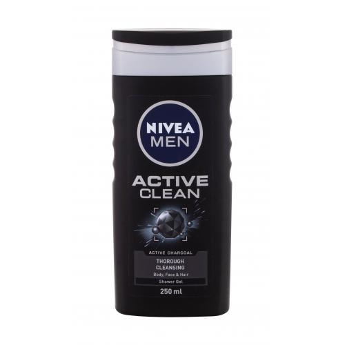Nivea Men Active Clean 250 ml sprchový gel na tělo, tvář a vlasy pro muže