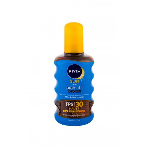 Nivea Sun Protect & Bronze Oil Spray SPF30 200 ml voděodolný opalovací olej ve spreji unisex