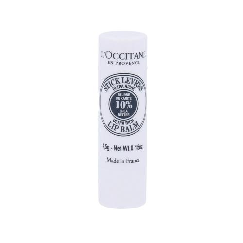 L'Occitane Shea Butter Ultra Rich Lip Balm Stick 4,5 g hydratační balzám na rty pro ženy