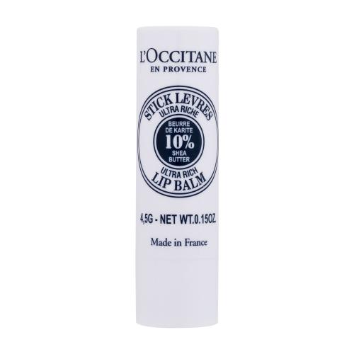L'Occitane Shea Butter Ultra Rich Lip Balm Stick 4,5 g hydratační balzám na rty pro ženy