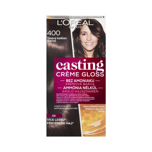 L'Oréal Paris Casting Creme Gloss 48 ml barva na vlasy pro ženy 400 Dark Brown
