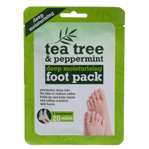 Xpel Tea Tree Tea Tree & Peppermint Deep Moisturising Foot Pack 1 ks hydratační ponožky 1 pár pro ženy