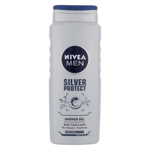 Nivea Men Silver Protect 500 ml sprchový gel se stříbrem na tělo, tvář a vlasy pro muže