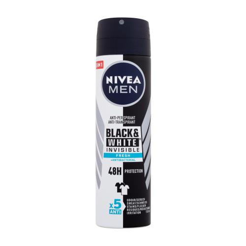 Nivea Men Invisible For Black & White Fresh 48h 150 ml antiperspirant nezanechávající skvrny na oblečení pro muže