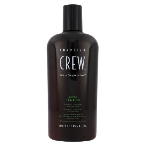 American Crew 3-IN-1 Tea Tree 450 ml šampon, kondicionér a sprchový gel v jednom pro muže