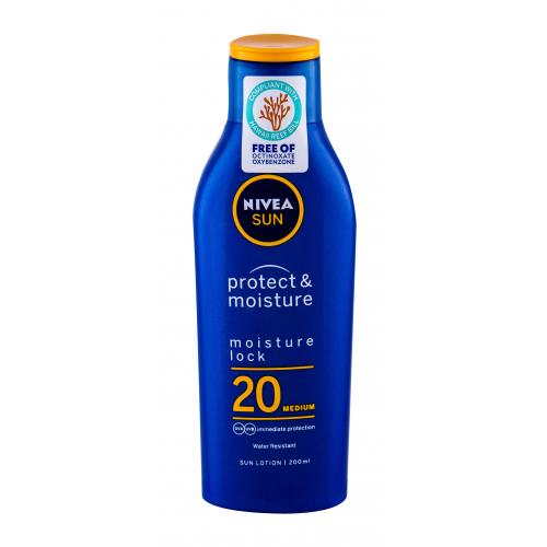 Nivea Sun Protect & Moisture SPF20 200 ml voděodolné hydratační mléko na opalování unisex