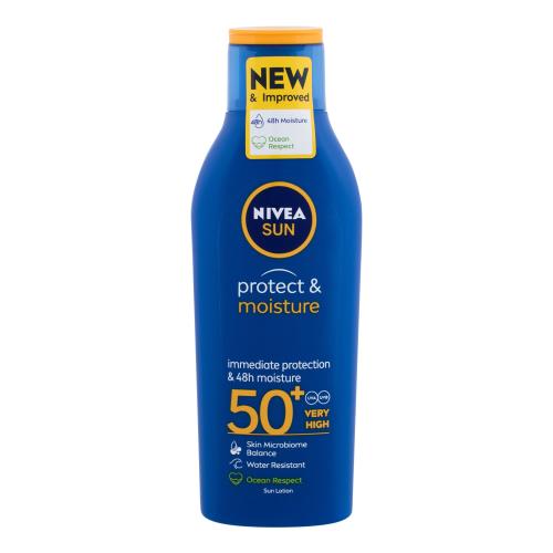 Nivea Sun Protect & Moisture SPF50+ 200 ml voděodolné hydratační mléko na opalování unisex