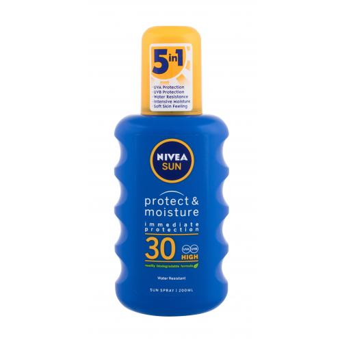 Nivea Sun Protect & Moisture SPF30 200 ml hydratační sprej na opalování unisex