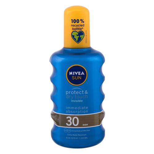 Nivea Sun Protect & Dry Touch Invisible Spray SPF30 200 ml voděodolný a neviditelný sprej na opalování unisex
