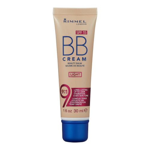 Rimmel London BB Cream 9in1 SPF15 30 ml dlouhotrvající hydratační bb krém pro ženy Light