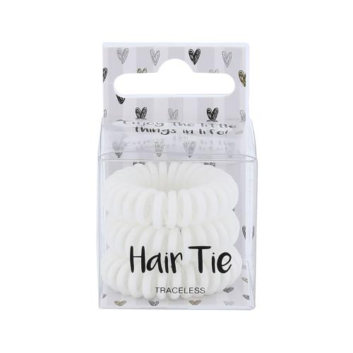 2K Hair Tie 3 ks spirálovité gumičky do vlasů pro ženy White