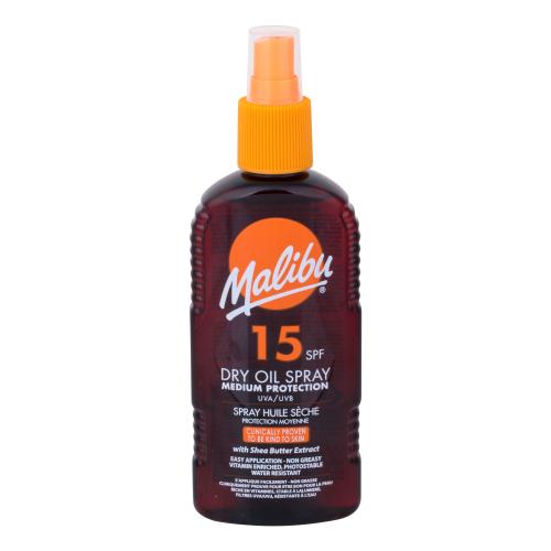 Malibu Dry Oil Spray SPF15 200 ml voděodolný sprej na opalování unisex