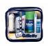 Gillette Mach3 Travel Kit Dárková kazeta holicí strojek s jednou hlavicí 1 ks + pěna na holení 75 ml + balzám po holení 75 ml + šampon 90 ml + zubní pasta 15 ml + zubní kartáček 1 ks