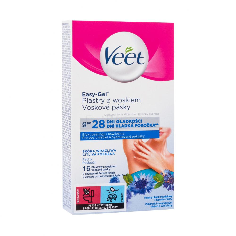 Veet EasyGel Wax Strips Armpit Sensitive Skin Depilační přípravek pro