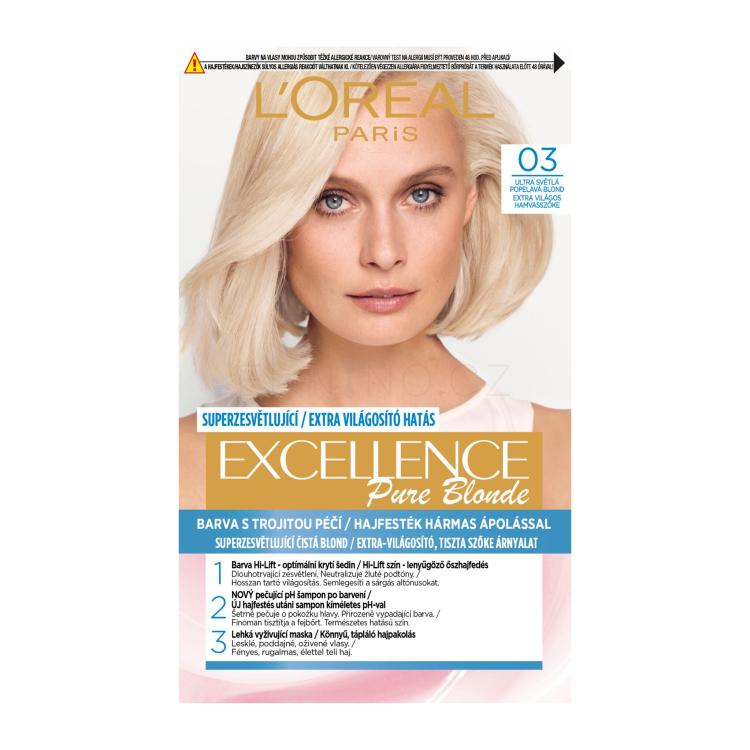 L&#039;Oréal Paris Excellence Creme Triple Protection Barva na vlasy pro ženy 1 ks Odstín 03 Lightest Natural Ash Blonde