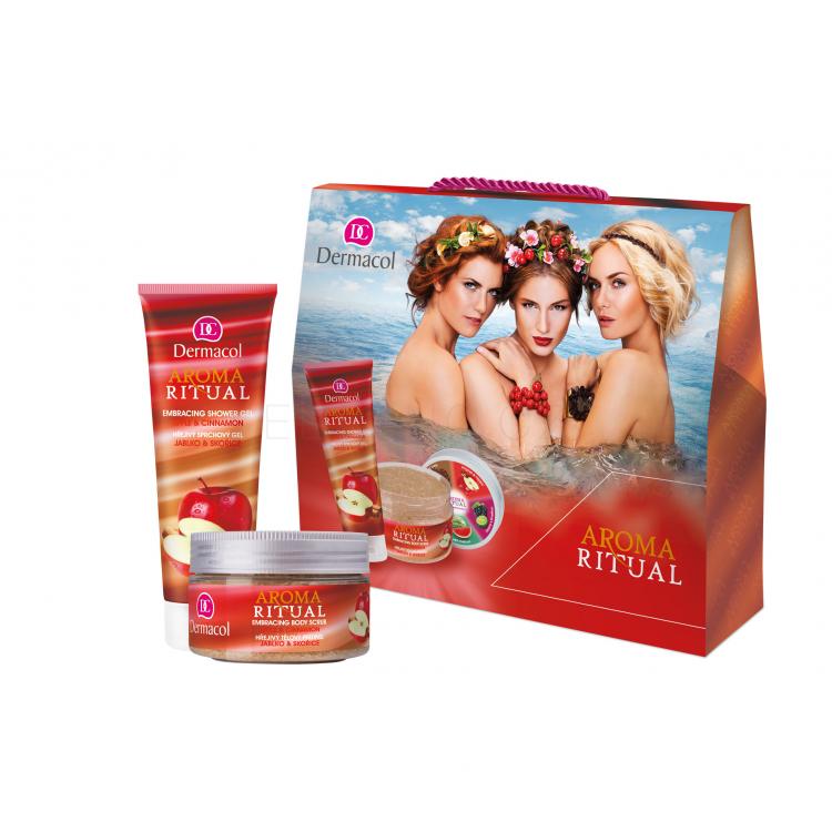 Dermacol Aroma Ritual Apple &amp; Cinnamon Dárková kazeta sprchový gel 250 ml + tělový peeling 200 g