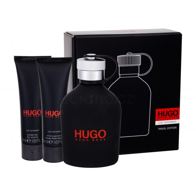 HUGO BOSS Hugo Just Different Dárková kazeta toaletní voda 150 ml + balzám po holení 50 ml + sprchový gel 50 ml