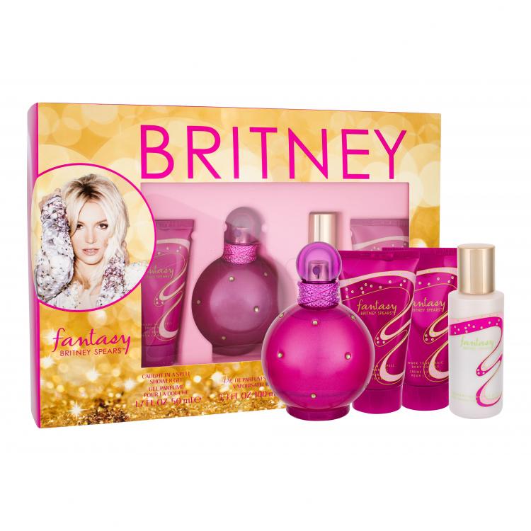 Britney Spears Fantasy Dárková kazeta parfémovaná voda 100 ml + sprchový gel 50 ml + pěna do koupele 50 ml + tělový krém 50 ml