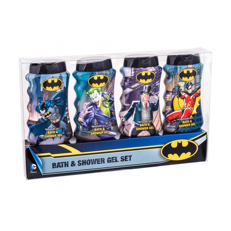 DC Comics Batman Dárková kazeta sprchový gel 4x75 ml - Batman, Joker, Penguin, Robin