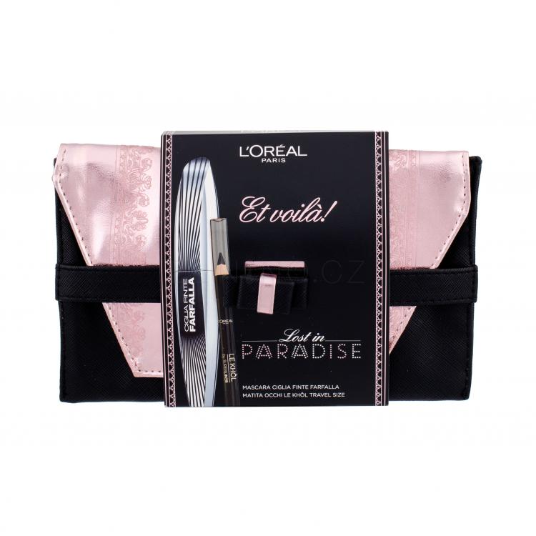 L&#039;Oréal Paris False Lash Wings Dárková kazeta řasenka 7 ml + tužka na oči Le Khol 1 g 101 Midnight Black + psaníčko