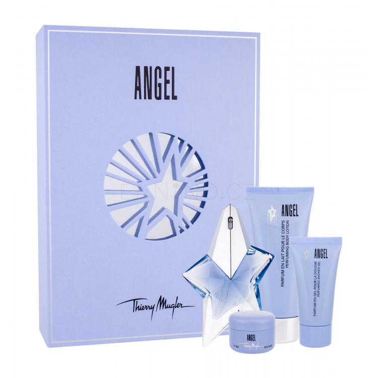 Thierry Mugler Angel Dárková kazeta parfémovaná voda 25 ml + tělové mléko 100 ml + sprchový gel 30 ml + tělový krém 15 ml Plnitelný