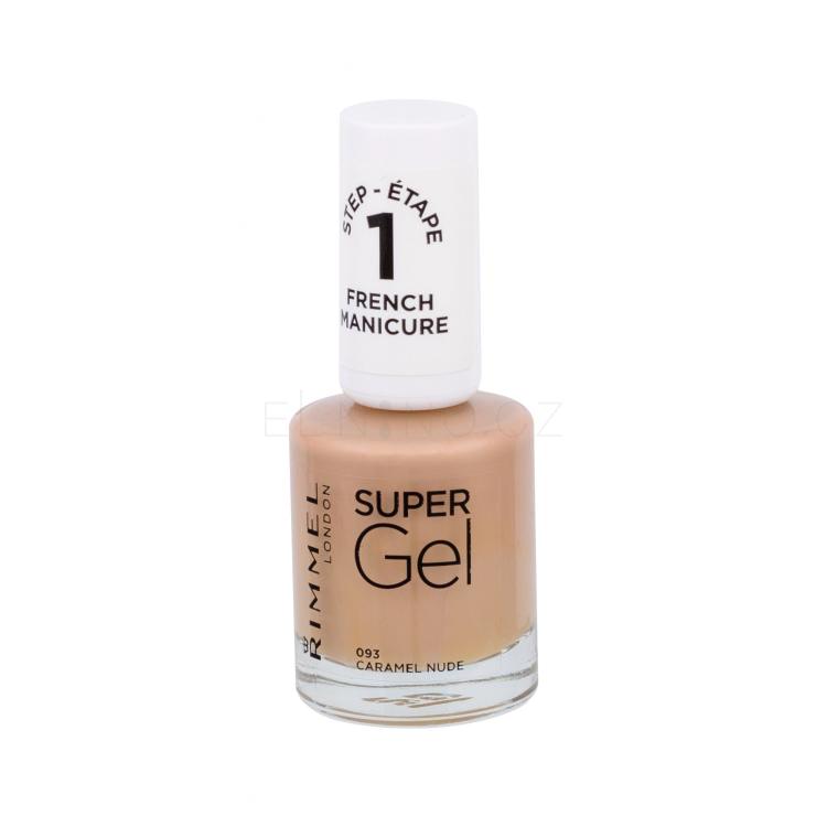 Rimmel London Super Gel French Manicure STEP1 Lak na nehty pro ženy 12 ml Odstín 093 Caramel Nude
