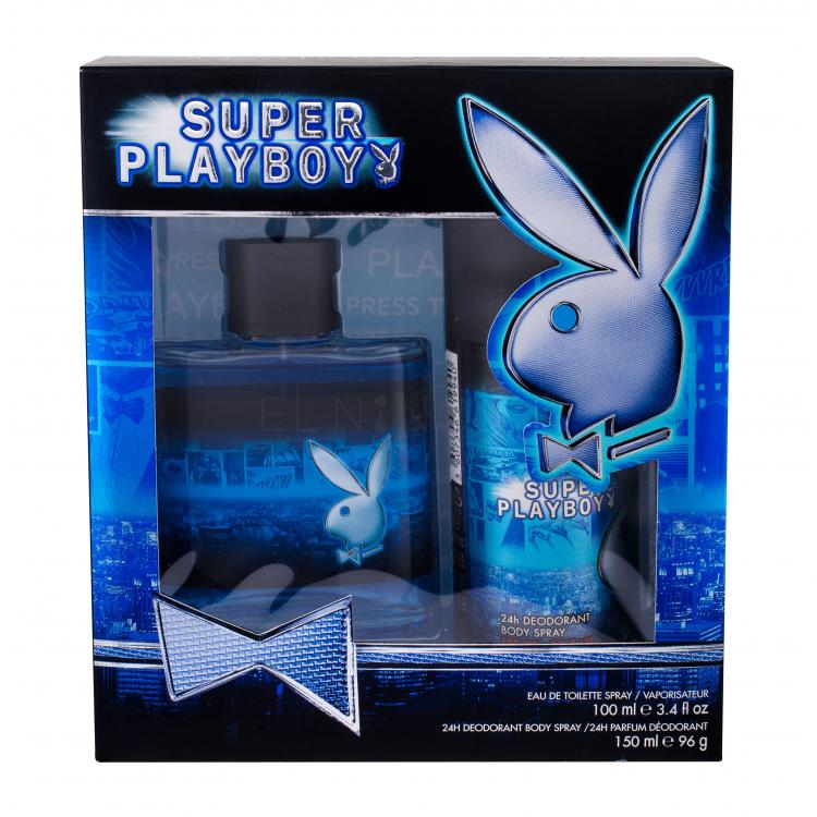 Playboy Super Playboy For Him Dárková kazeta toaletní voda 100 ml + deodorant 150 ml poškozená krabička
