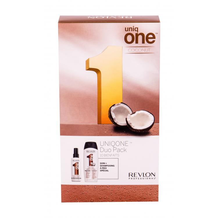 Revlon Professional Uniq One Coconut Dárková kazeta neoplachovací maska na vlasy 150 ml + šampon 300 ml