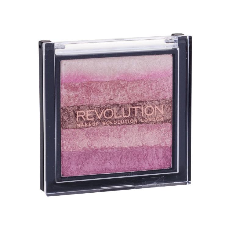 Makeup Revolution London Shimmer Brick Tvářenka pro ženy 7 g Odstín Pink Kiss