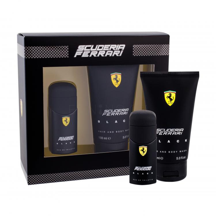 Ferrari Scuderia Ferrari Black Dárková kazeta toaletní voda 30 ml + sprchový gel 150 ml poškozená krabička