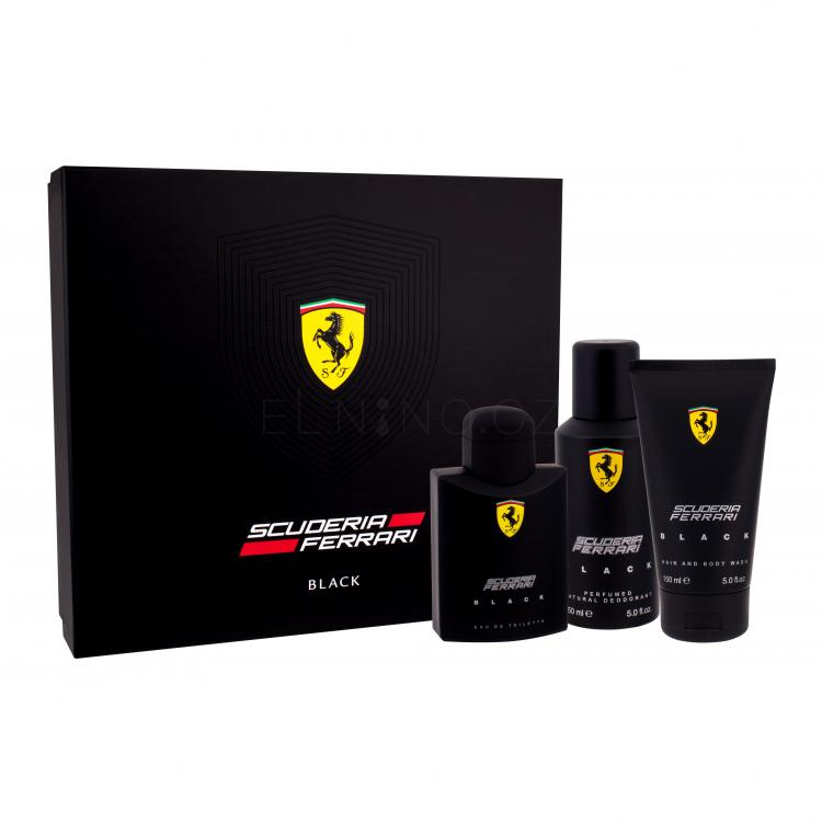 Ferrari Scuderia Ferrari Black Dárková kazeta toaletní voda 125 ml + sprchový gel 150 ml + deodorant 150 ml poškozená krabička