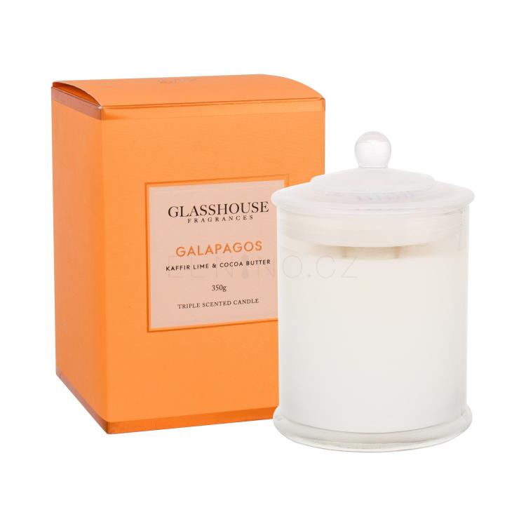 Glasshouse Galapagos Kaffir Lime &amp; Cocoa Butter Vonná svíčka 350 g